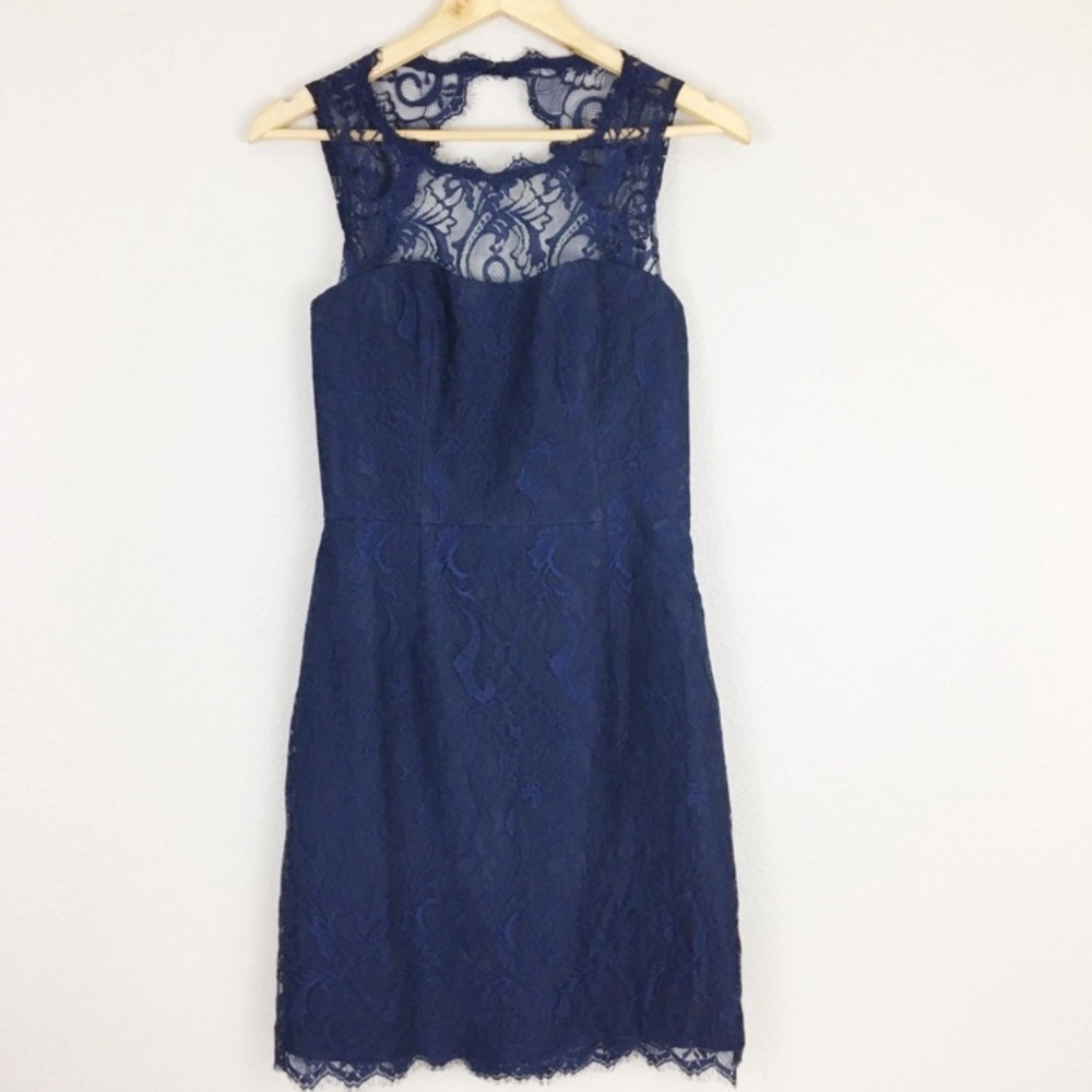 Jim Hjelm Occasions | Navy Lace Dress